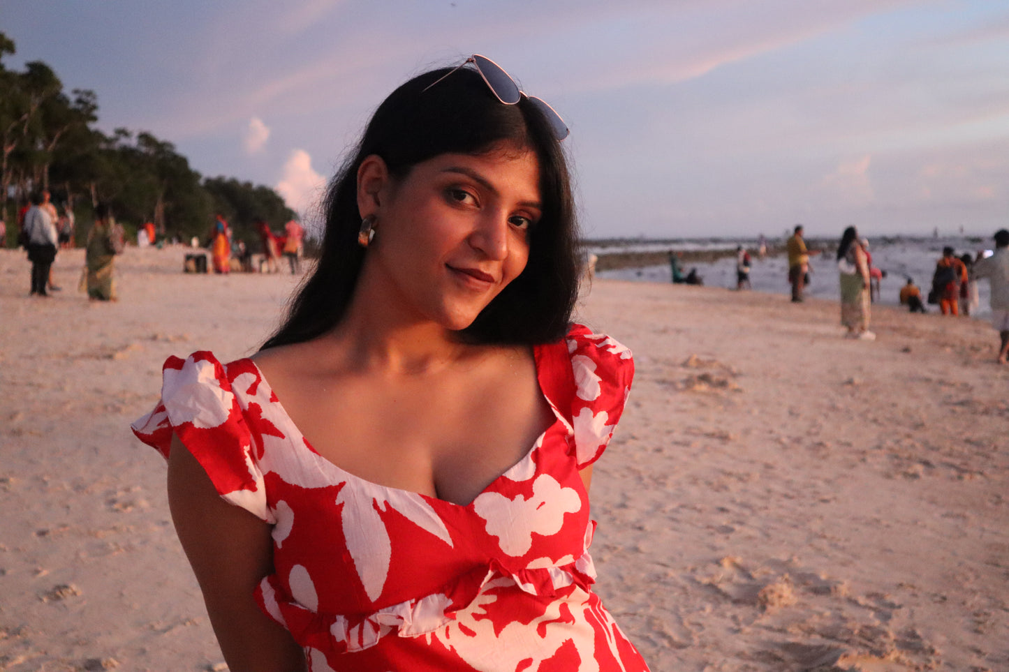 Red White Bright Maxi Dress