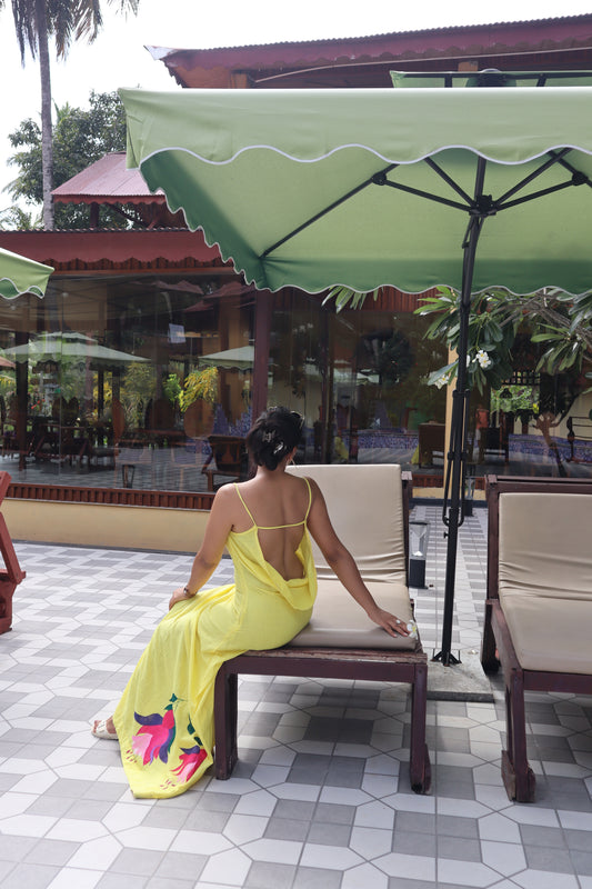 Golden Hour Fuchsia Backless Dress